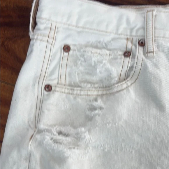 White Distressed Jean Shorts - Picture 5 of 11